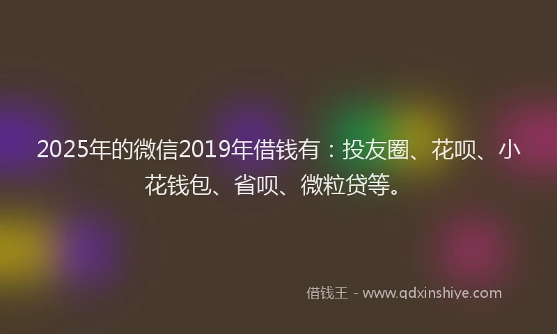 2025年的微信2019年借钱有：投友圈、花呗、小花钱包、省呗、微粒贷等。