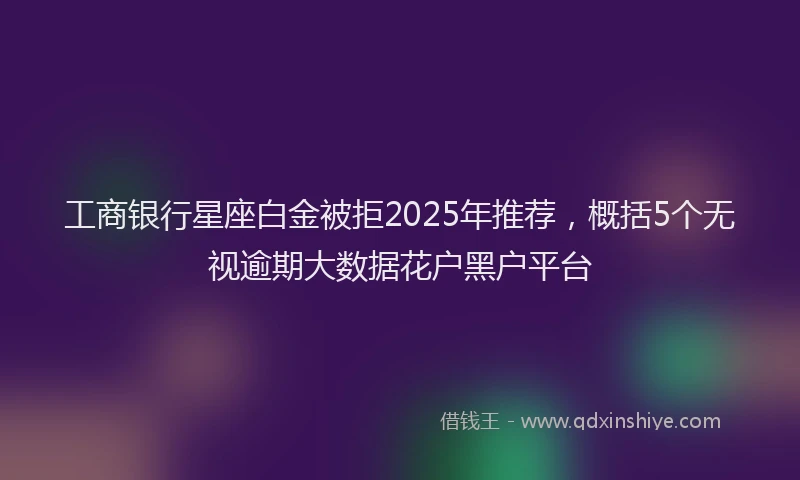 工商银行星座白金被拒2025年推荐，概括5个无视逾期大数据花户黑户平台