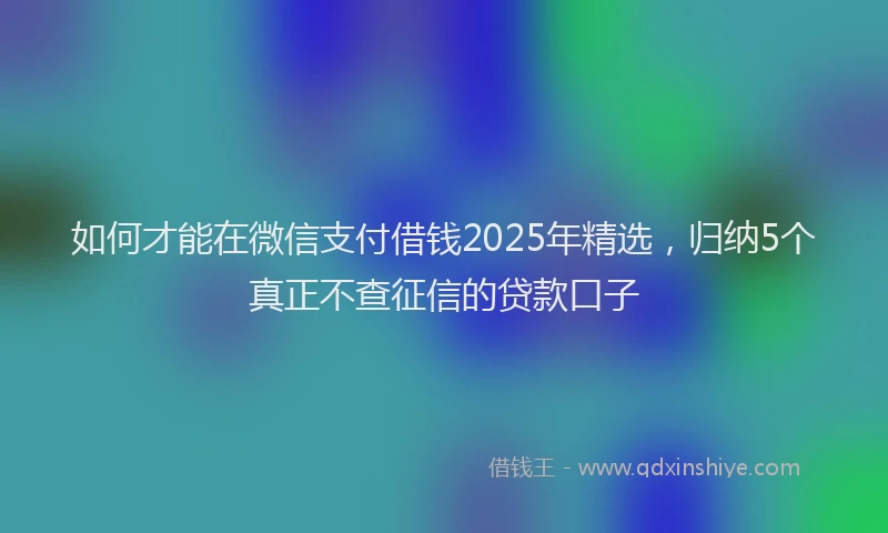 如何才能在微信支付借钱2025年精选，归纳5个真正不查征信的贷款口子