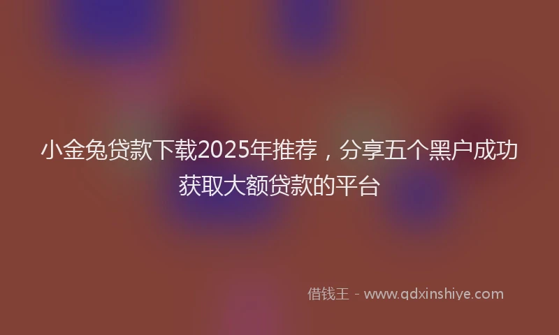 小金兔贷款下载2025年推荐，分享五个黑户成功获取大额贷款的平台