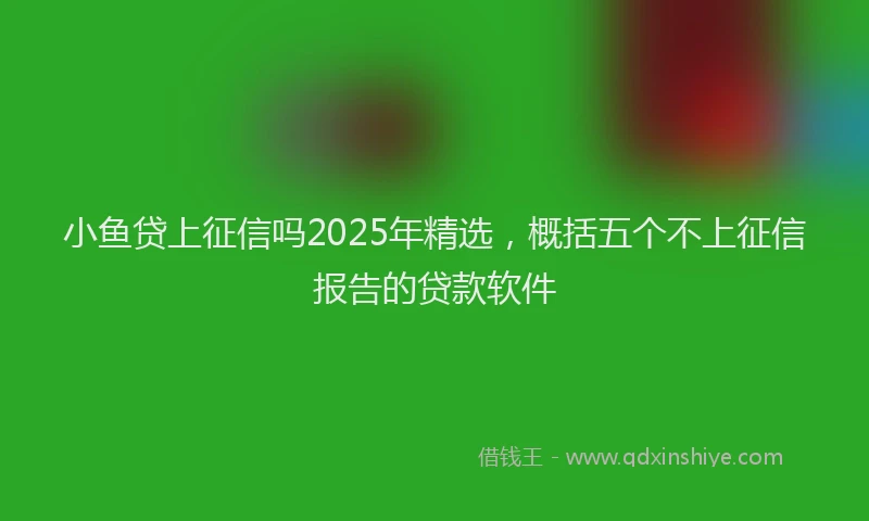 小鱼贷上征信吗2025年精选，概括五个不上征信报告的贷款软件