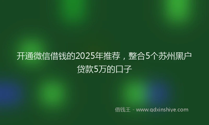 开通微信借钱的2025年推荐，整合5个苏州黑户贷款5万的口子