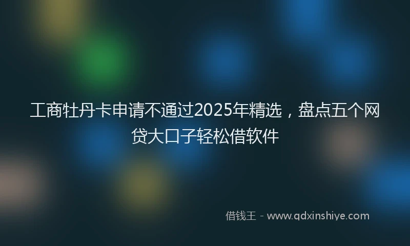 工商牡丹卡申请不通过2025年精选，盘点五个网贷大口子轻松借软件