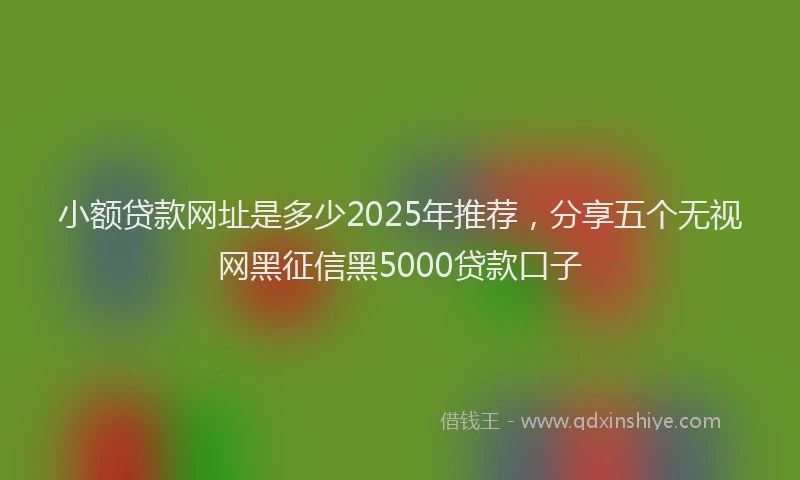 小额贷款网址是多少2025年推荐，分享五个无视网黑征信黑5000贷款口子