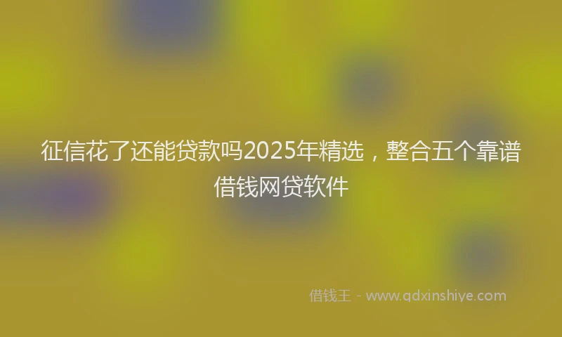征信花了还能贷款吗2025年精选，整合五个靠谱借钱网贷软件
