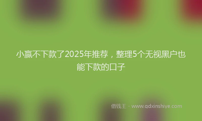 小赢不下款了2025年推荐，整理5个无视黑户也能下款的口子