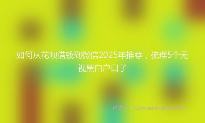 如何从花呗借钱到微信2025年推荐，梳理5个无视黑白户口子
