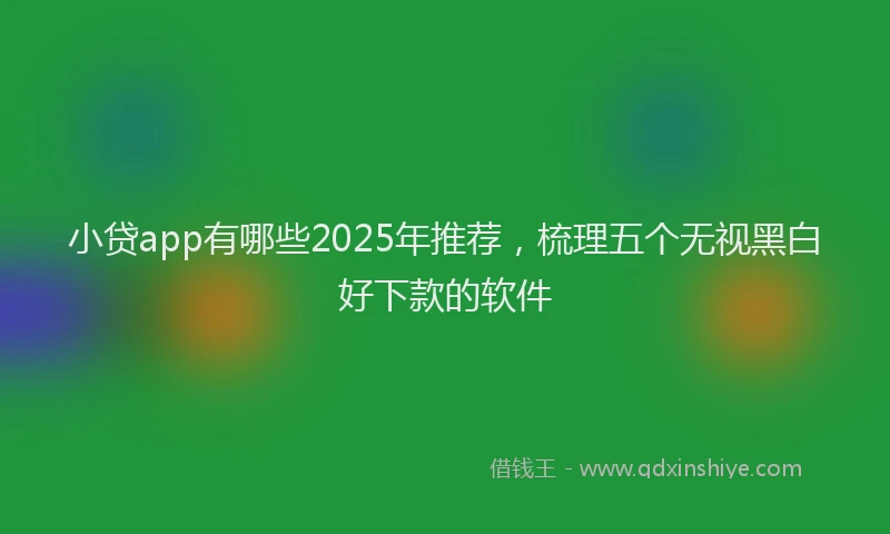 小贷app有哪些2025年推荐，梳理五个无视黑白好下款的软件