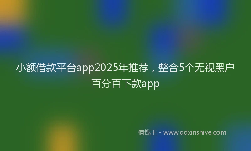 小额借款平台app2025年推荐，整合5个无视黑户百分百下款app
