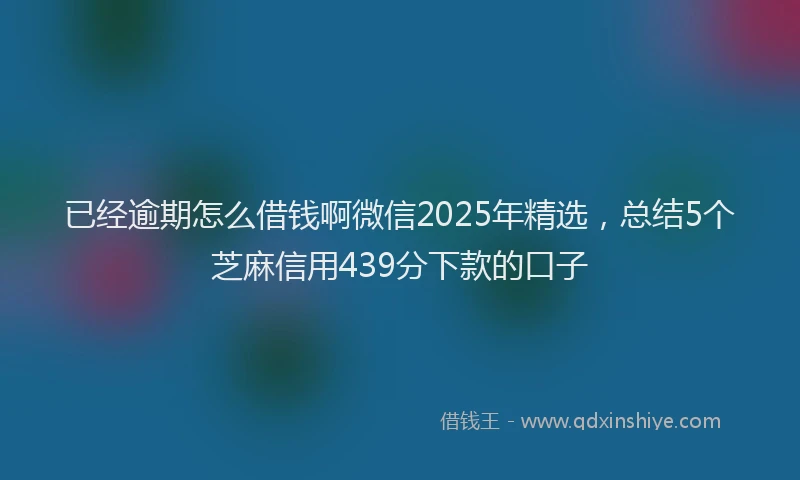 已经逾期怎么借钱啊微信2025年精选，总结5个芝麻信用439分下款的口子