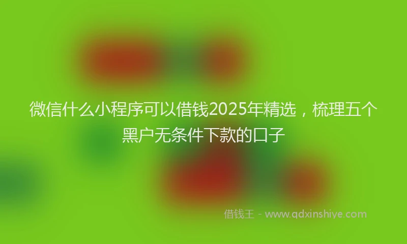 微信什么小程序可以借钱2025年精选，梳理五个黑户无条件下款的口子