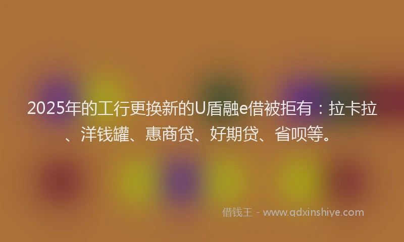 2025年的工行更换新的U盾融e借被拒有：拉卡拉、洋钱罐、惠商贷、好期贷、省呗等。