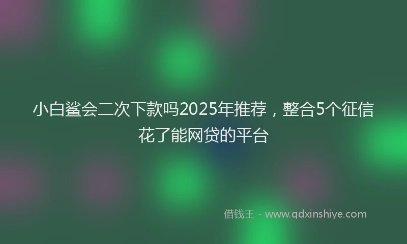 小白鲨会二次下款吗2025年推荐，整合5个征信花了能网贷的平台