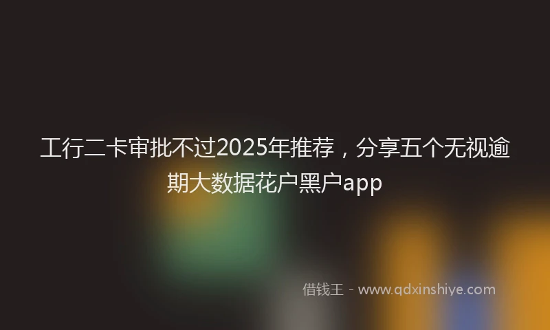 工行二卡审批不过2025年推荐，分享五个无视逾期大数据花户黑户app
