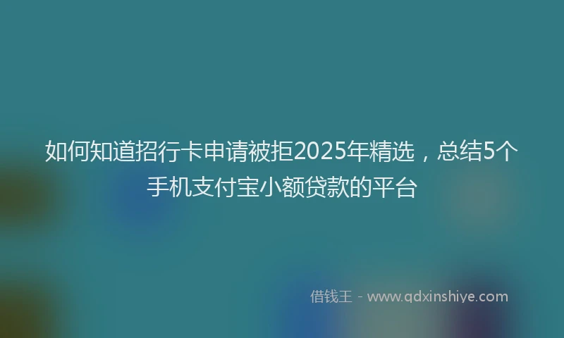 如何知道招行卡申请被拒2025年精选，总结5个手机支付宝小额贷款的平台