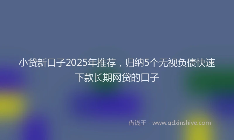 小贷新口子2025年推荐，归纳5个无视负债快速下款长期网贷的口子