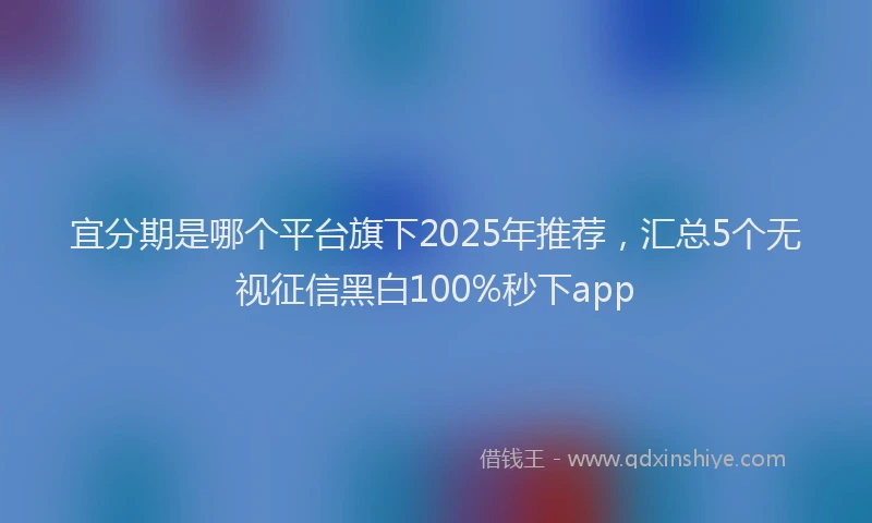 宜分期是哪个平台旗下2025年推荐，汇总5个无视征信黑白100%秒下app