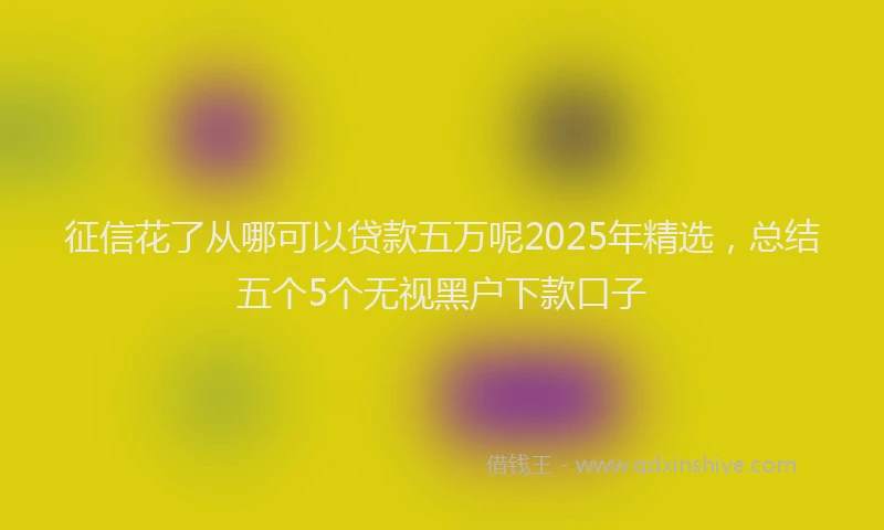 征信花了从哪可以贷款五万呢2025年精选，总结五个5个无视黑户下款口子
