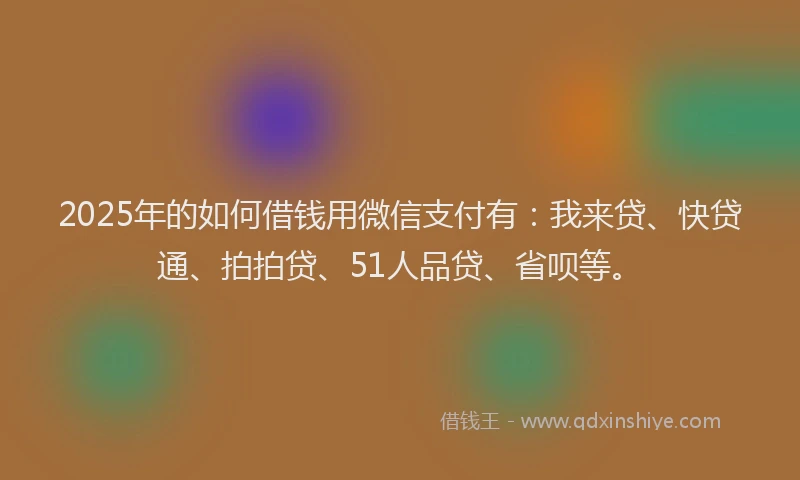 2025年的如何借钱用微信支付有：我来贷、快贷通、拍拍贷、51人品贷、省呗等。