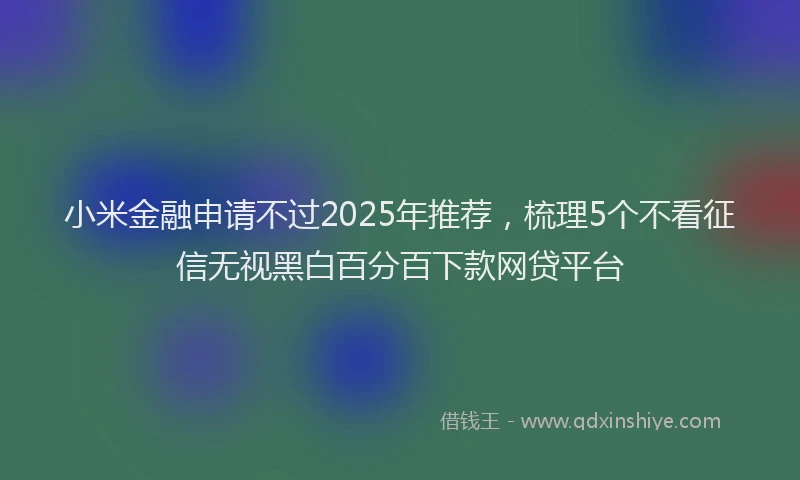 小米金融申请不过2025年推荐，梳理5个不看征信无视黑白百分百下款网贷平台