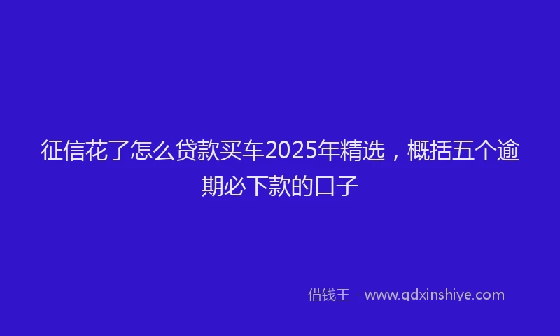 征信花了怎么贷款买车2025年精选，概括五个逾期必下款的口子