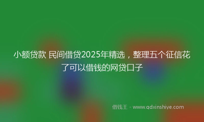 小额贷款 民间借贷2025年精选，整理五个征信花了可以借钱的网贷口子