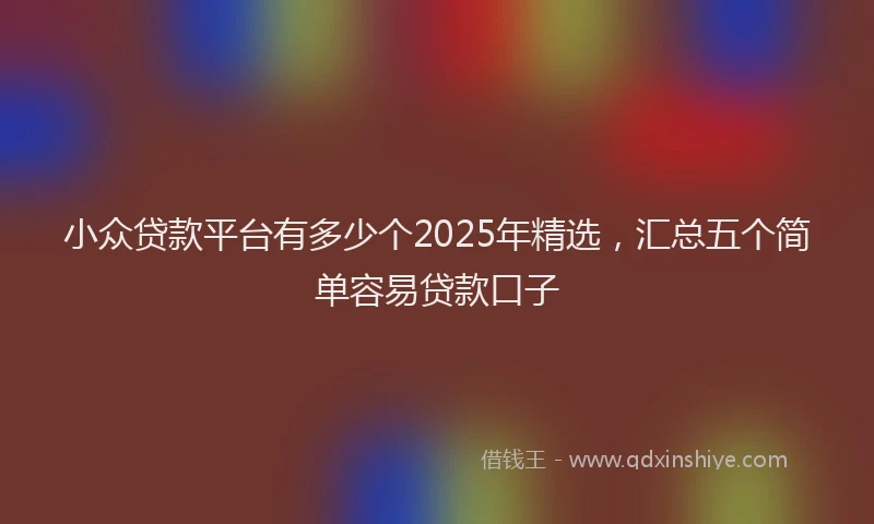 小众贷款平台有多少个2025年精选，汇总五个简单容易贷款口子