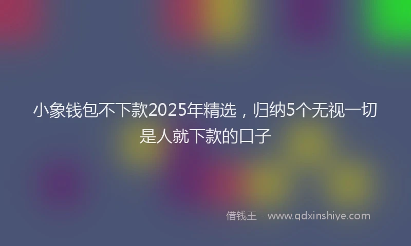 小象钱包不下款2025年精选，归纳5个无视一切是人就下款的口子