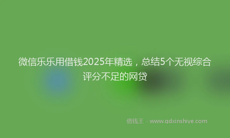 微信乐乐用借钱2025年精选，总结5个无视综合评分不足的网贷
