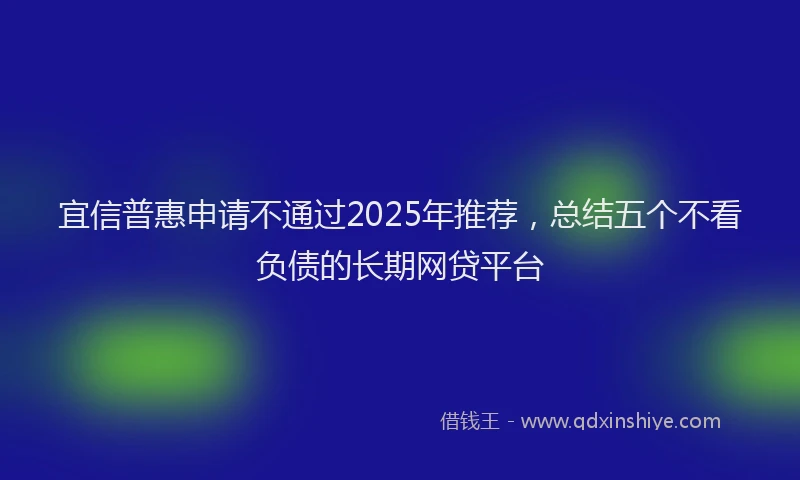 宜信普惠申请不通过2025年推荐，总结五个不看负债的长期网贷平台