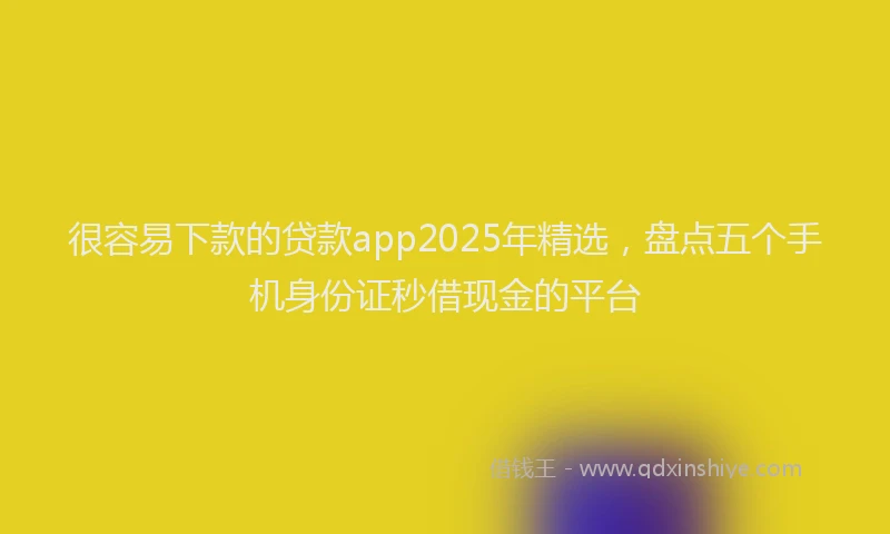 很容易下款的贷款app2025年精选，盘点五个手机身份证秒借现金的平台