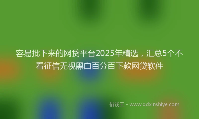 容易批下来的网贷平台2025年精选，汇总5个不看征信无视黑白百分百下款网贷软件