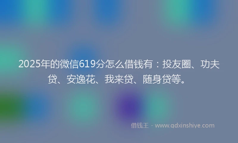 2025年的微信619分怎么借钱有：投友圈、功夫贷、安逸花、我来贷、随身贷等。