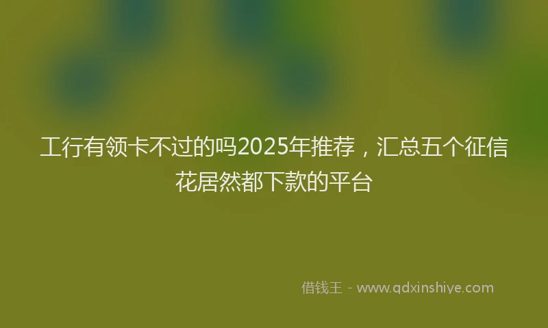 工行有领卡不过的吗2025年推荐，汇总五个征信花居然都下款的平台