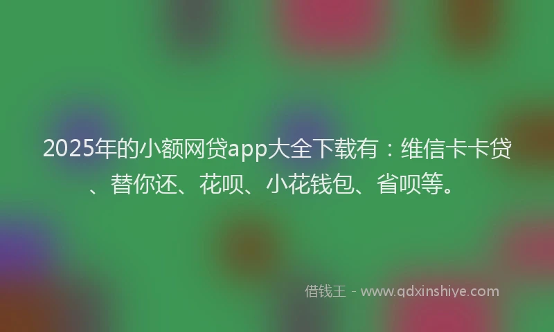 2025年的小额网贷app大全下载有：维信卡卡贷、替你还、花呗、小花钱包、省呗等。