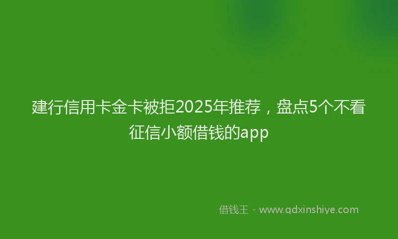建行信用卡金卡被拒2025年推荐，盘点5个不看征信小额借钱的app