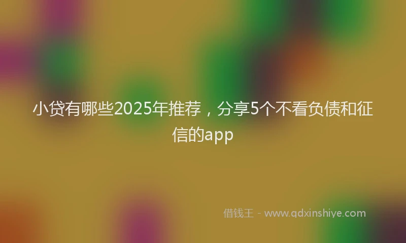 小贷有哪些2025年推荐，分享5个不看负债和征信的app