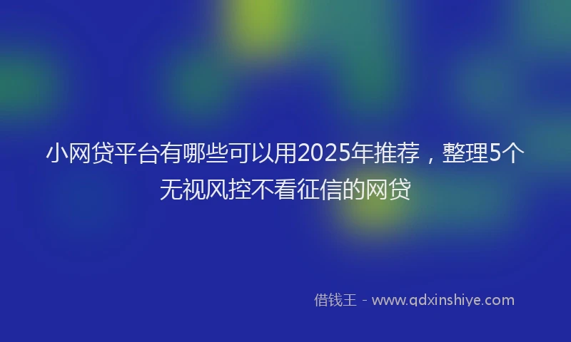 小网贷平台有哪些可以用2025年推荐，整理5个无视风控不看征信的网贷