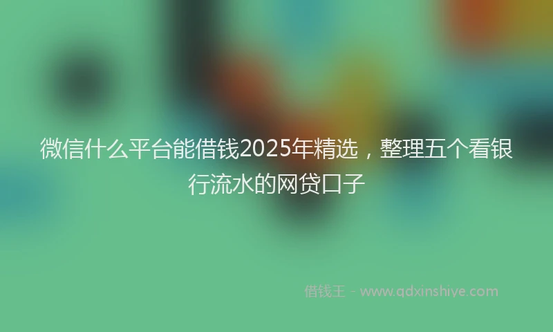 微信什么平台能借钱2025年精选，整理五个看银行流水的网贷口子
