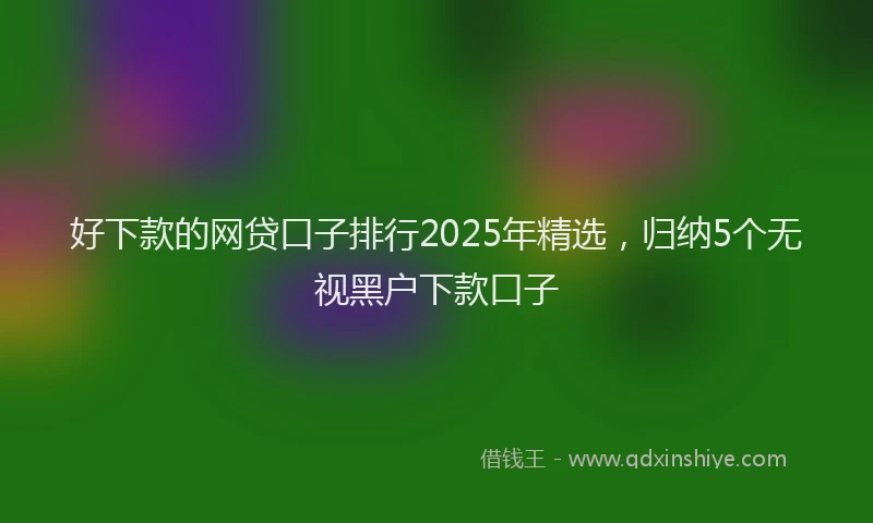 好下款的网贷口子排行2025年精选，归纳5个无视黑户下款口子