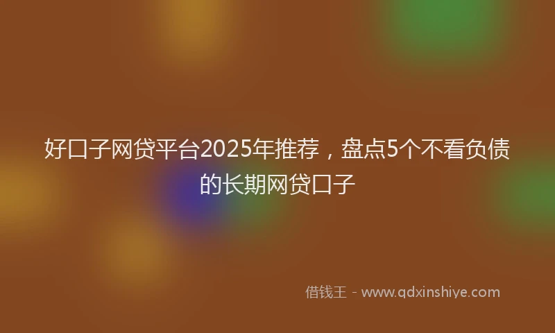 好口子网贷平台2025年推荐，盘点5个不看负债的长期网贷口子