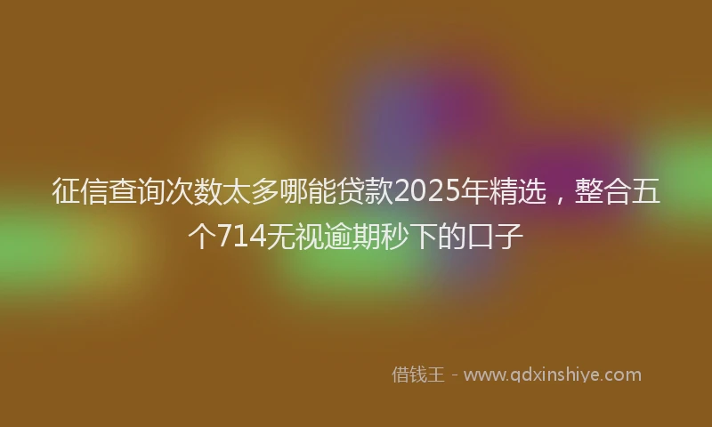 征信查询次数太多哪能贷款2025年精选，整合五个714无视逾期秒下的口子