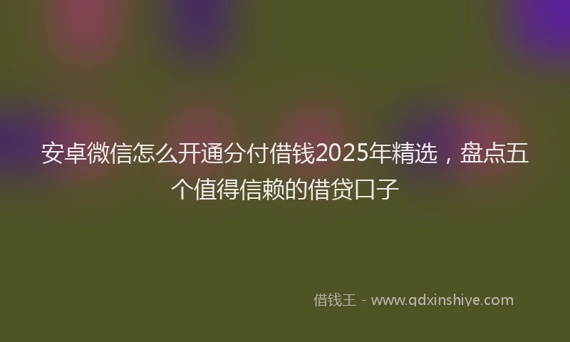 安卓微信怎么开通分付借钱2025年精选，盘点五个值得信赖的借贷口子