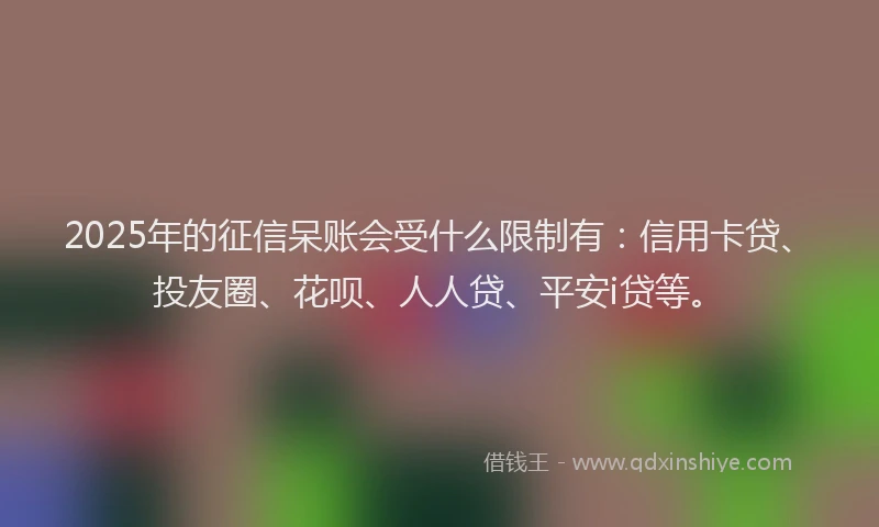 2025年的征信呆账会受什么限制有：信用卡贷、投友圈、花呗、人人贷、平安i贷等。
