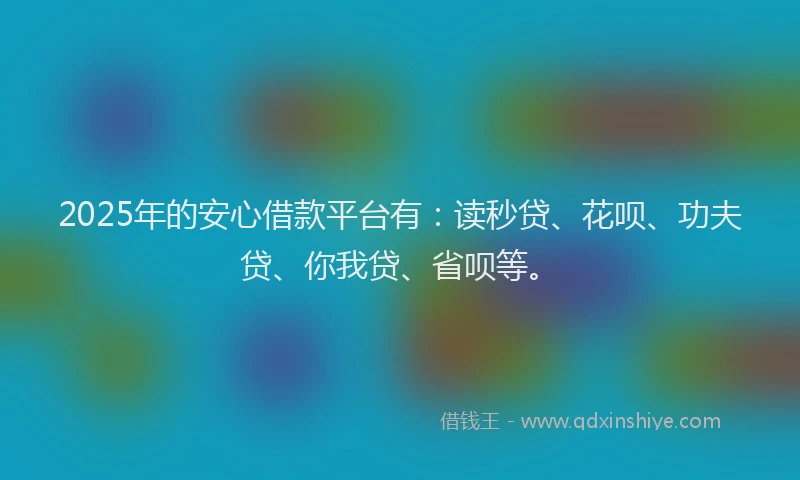 2025年的安心借款平台有：读秒贷、花呗、功夫贷、你我贷、省呗等。