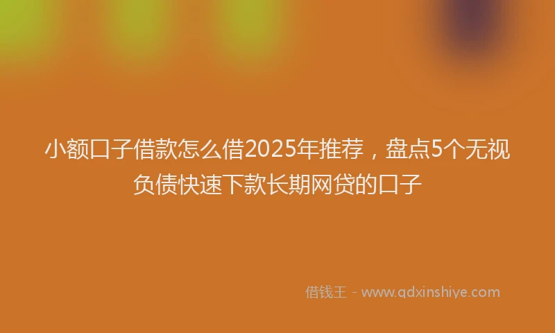 小额口子借款怎么借2025年推荐，盘点5个无视负债快速下款长期网贷的口子