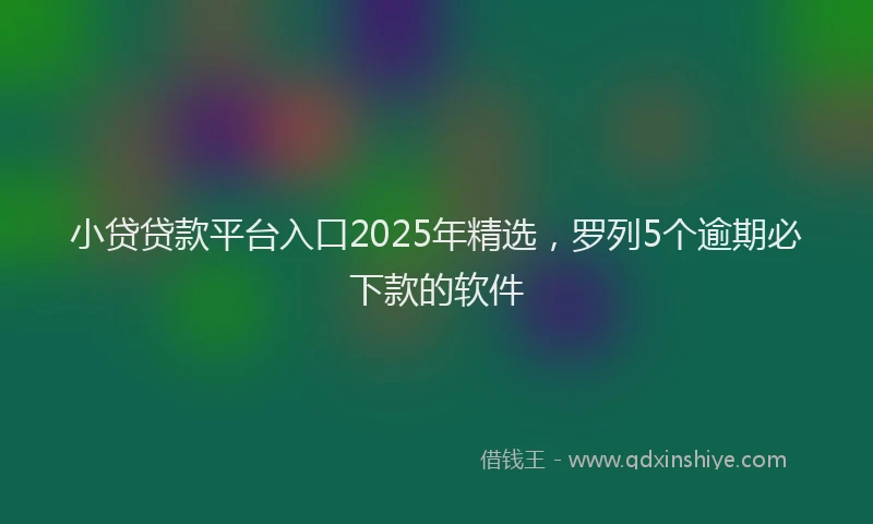 小贷贷款平台入口2025年精选，罗列5个逾期必下款的软件