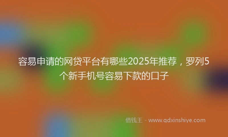 容易申请的网贷平台有哪些2025年推荐，罗列5个新手机号容易下款的口子
