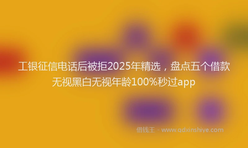 工银征信电话后被拒2025年精选，盘点五个借款无视黑白无视年龄100%秒过app