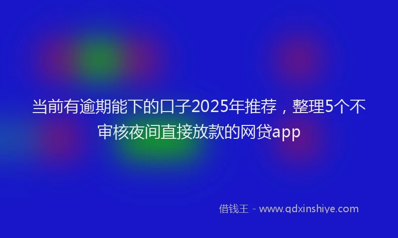 当前有逾期能下的口子2025年推荐，整理5个不审核夜间直接放款的网贷app